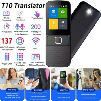 2022 T10 Bezsaistes Balss-Tulkotājs Smart Portatīvo 137 Valodas Reālā laika Tulkotājs Bez Interneta Inter-Tulkošanas Mašīna