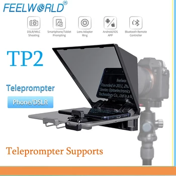 FEELWORLD TP2 Portatīvo Teleprompter par Viedtālruni, Planšetdatoru spoguļkamera ar Tālvadības pulti Objektīvu pārejas Gredzeni