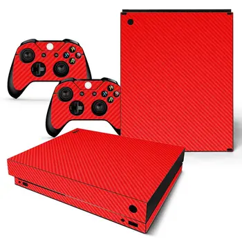 Oglekļa šķiedras Sarkanu, Pilns Komplekts, Savācējtrauki Ādas Uzlīmes Xbox One X Konsoles Kontrolieris ar 2 Gab kontrolieris ādas uzlīmes