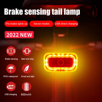 Velosipēdu LED Taillight Brīdinājums Aizmugurējās Lampas USB Lādējamu Smart Aizmugures Taillight Ūdensizturīgs MTB Velo Piederumi