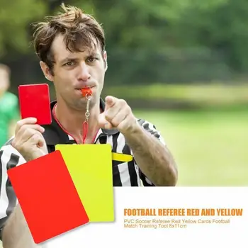 Pvc Profesionālo Futbola Sarkanās Un Dzeltenās Kartītes, Ierakstīt Futbola Spēles Tiesnesis, Instrumentu, Aprīkojuma Futbola Mača Piederumu 8x11cm F8d0