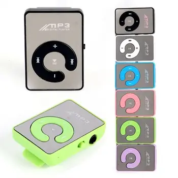 Mini Spogulis Klipu USB Mp3 Mūzikas Atskaņotājs Darbojas Mūzikas Walkman Ultra Plānas TF Kartes Skaļruņa Funkciju, MP3 Atskaņotājs