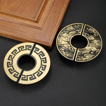 Apaļais Ķīniešu stila skapis, durvju rokturi atvilktņu skapis, durvju rokturi vannas istabas skapis Ķīnas antīka vara rokturis