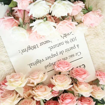9cm 1GB Rozes Mākslīgā Kāzu Ziedi DIY Ziedu Rotājumu Jaunais Gads, Valentīna diena Dāvanu, Mājas apdare viltus ziedu