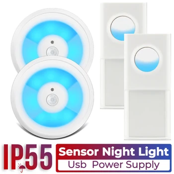 Smart Durvju Komplekts USB Barošanas IP55 Ūdensdrošs LED Nakts Gaisma Sadzīves sablīvējušos Dzīvokļa Durvju zvans Ar 58 zvanu signāli