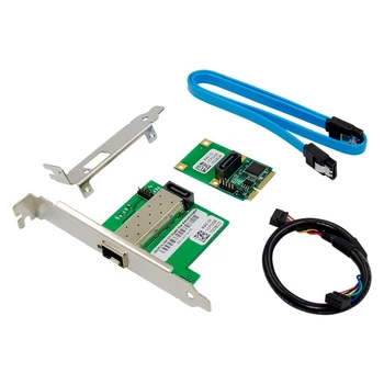 MINI PCI-E, Lai I210 Tīkla Karte SFP Single Port Ethernet Adapteris 1G 1000M Optisko Šķiedru Kartes Datoru