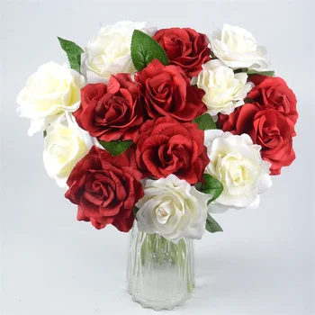 1gb 10cm Lielu Mākslīgo ziedu Zīda Rožu Ziedu Pušķis, Kāzu Dekorēšana Kuģiem, Viltus Ziedus Sakārtot Tabulā Mājās Ziedu