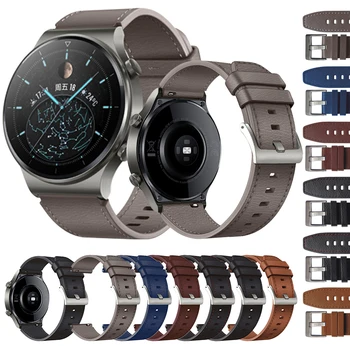 Īstas Ādas Watchband 22mm Siksnu Huawei GT 2 Pro Smartwatch Nomaiņa Quick Release Aproce Aproce Piederumi