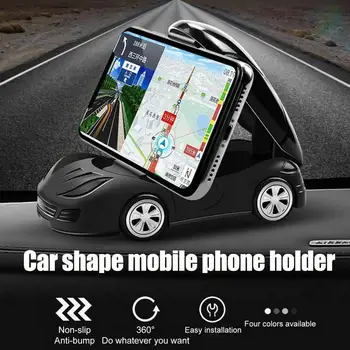 Creative Auto Telefona Turētājs 360 Grādu Rotējoša Auto Forma Stabilu Klipu Automašīnas Modeļa Mobilā Tālruņa Turētāju Automašīnas Dekorēšana ornaments