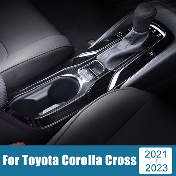 Auto Stils Aksesuāri Toyota Corolla Krusta XG10 2021 2022 2023 Hibrīda Nerūsējošā Pārnesumu Pārslēgšanas Paneļa Vāka Uzlīme Apdare Gadījumā