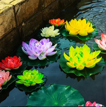 1gb Beatiful Peldošu Mākslīgu Lotus Ornamenta Dekoratīvajām Zivīm Tvertnē Dīķa Ūdens Lilija Lotosa Ziedi Mājas Apdare