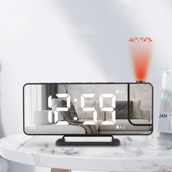 LED Digitālā Smart Alarm Clock Skatīties Galda Elektronisko Darbvirsmas Pulksteņi USB Pamosties Pulkstenis Ar Laika Projektoru Snaudas Funkciju