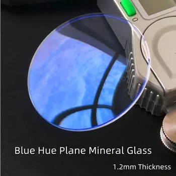 38-38.5 mm Zilā Krāsā Plaknes Minerālu Skatīties, Stikla 1.2 mm Biezums Plakani Apaļas kristāldzidru Priekšējā Vāka Daļa Pulksteņu Remonts YZC211