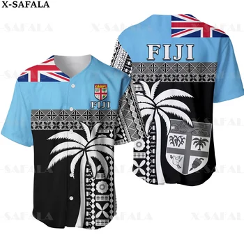 Fidži Salu Tapa Polinēzijas Mīlam Valsti, Karogu, 3D Iespiesti Beisbola Džersija Krekls Vīriešu Topi, t-veida Negabarīta Streetwear-7