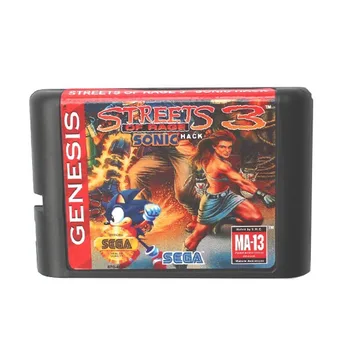 Streets Of Rage 3 Sonic Versija, NTSC-ASV 16 bitu MD Spēles Karti Uz Sega Mega Drive Genesis