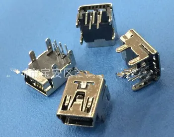 MICRO USB 5P 90 DIP B Mini V3,Sieviešu plug pin 4pin Fiksētu PCB , Asti Uzlādes kontaktligzda ,jauns un oriģināls