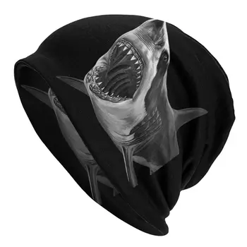 Lielā Baltā Haizivs Savvaļas Dzīvnieku Sunīti Cepures Adīšanas Cepures Goth Iela Skullies Beanies Unisex Cepure Vasaras Termiski Elastīgās Vāciņi