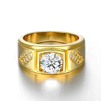 karstā pārdot Moderns zelta krāsas gredzeni vīriešiem aneis Dāvana par viņas SKGR132