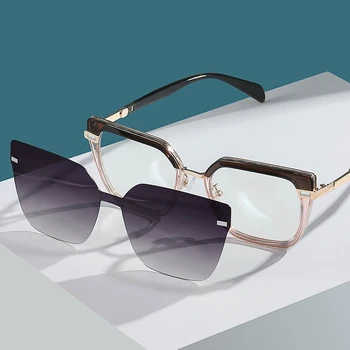 TR90 Vīrieši Sievietes Anti Zilās Gaismas Rāmji, Brilles Polarizētās Flip-Saulesbrilles Modes Datoru Brilles