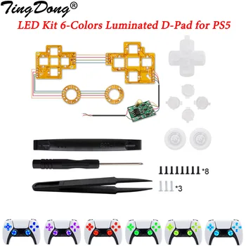 Par PS5 Thumbsticks Sejas Pogas Dtf Led Komplekts Luminated 6-krāsu D-pad Par PS5 Kontrolieris Elektronisko Mašīnu Piederumi