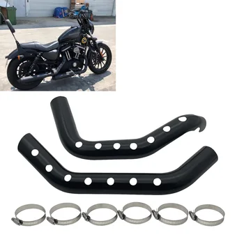 Melns Izplūdes Caurules Siltuma Vairogs seguma Aizsargu Harley Sportster XL883 Dzelzs 1200 48 72 2004-2021