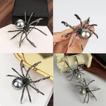 Korejas Moderns Melns Spider Rhinestone Broša Halloween Sieviešu Kukaiņu Broša Aksesuāri, Modes Rotaslietas Dāvanu Sievietēm D5Z9