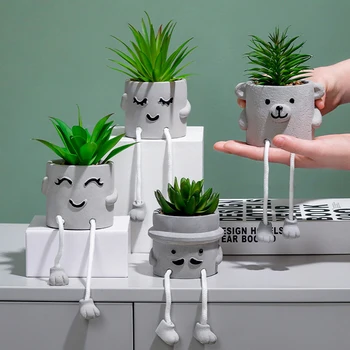 Mākslīgo Augu Bonsai Mākslīgās Sulīgs Augu Pot Creative Desktop Kājām Karājas, Vārda Lelles Viltus Zāle Mājas Studiju Dekori